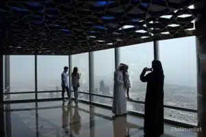 at the top