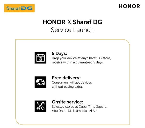 HONOR Collaborates with Sharaf DG for Convenient Device Repairs