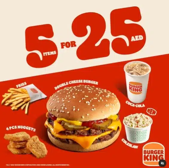 Burger King 5 for 25 Offer