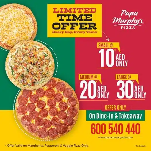 Papa Johns Dubai offers, December 2023