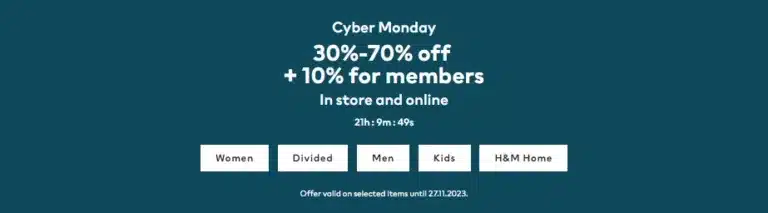 H&M Cyber Monday Sale