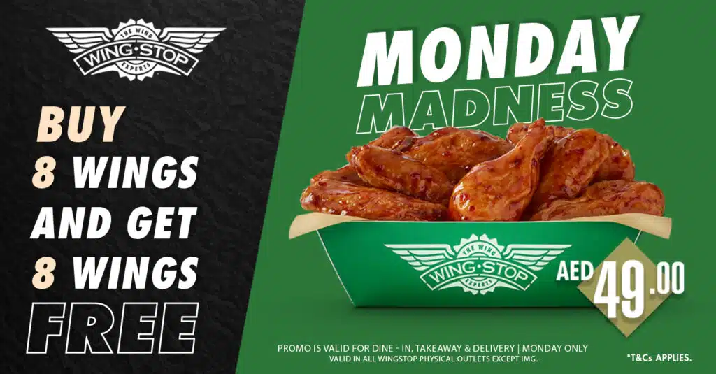 Wingstop offers in Dubai- Monday Madness offer