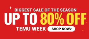 Temu Biggest sale of the Season