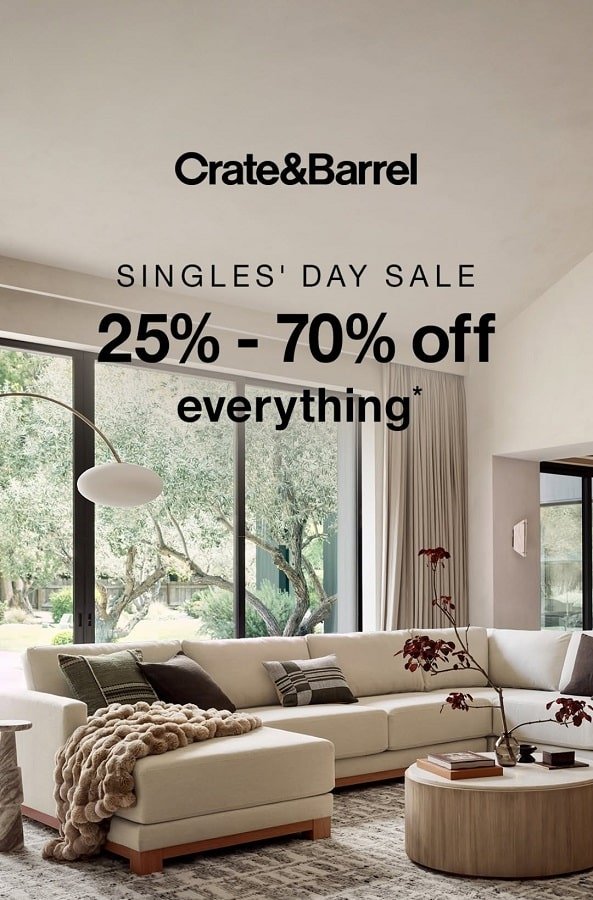 Crate & Barrel Singles day Sale