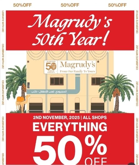 Magrudy’s 50th Year Celebration offer