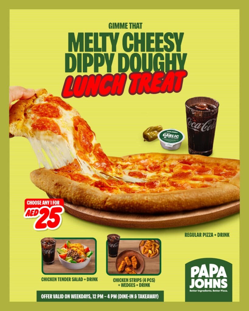 Papa Johns Dubai lunch offer