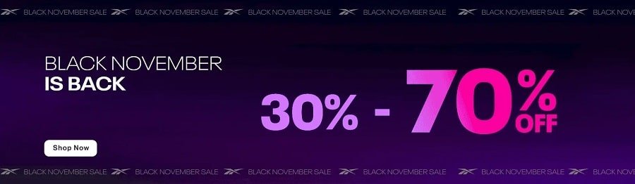 Reebok Black November Sale