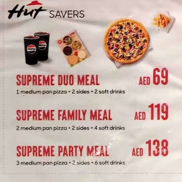 pizza hut menu 1